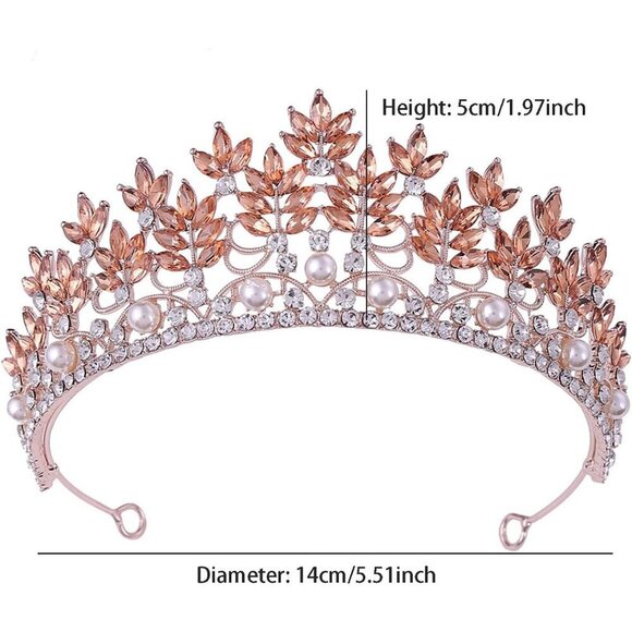 Silver Crystal Crown Tiara for Women Bridal Wedding Prom Pageant Party main image 4